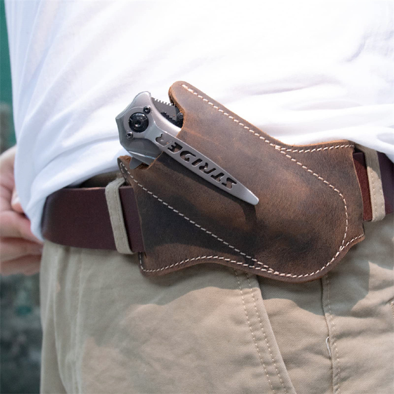Edc Everyday Carry Knives - 1 Buah Sarung Pisau Kulit, Kantung