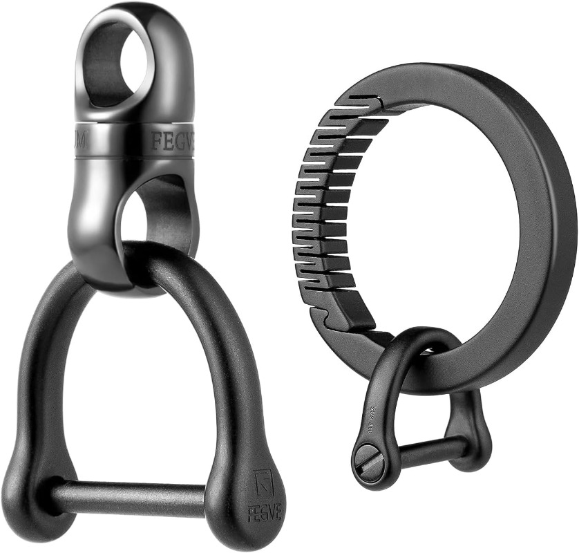 Edc Carry Clip - Gantungan Kunci Titanium dengan Klip Karabiner