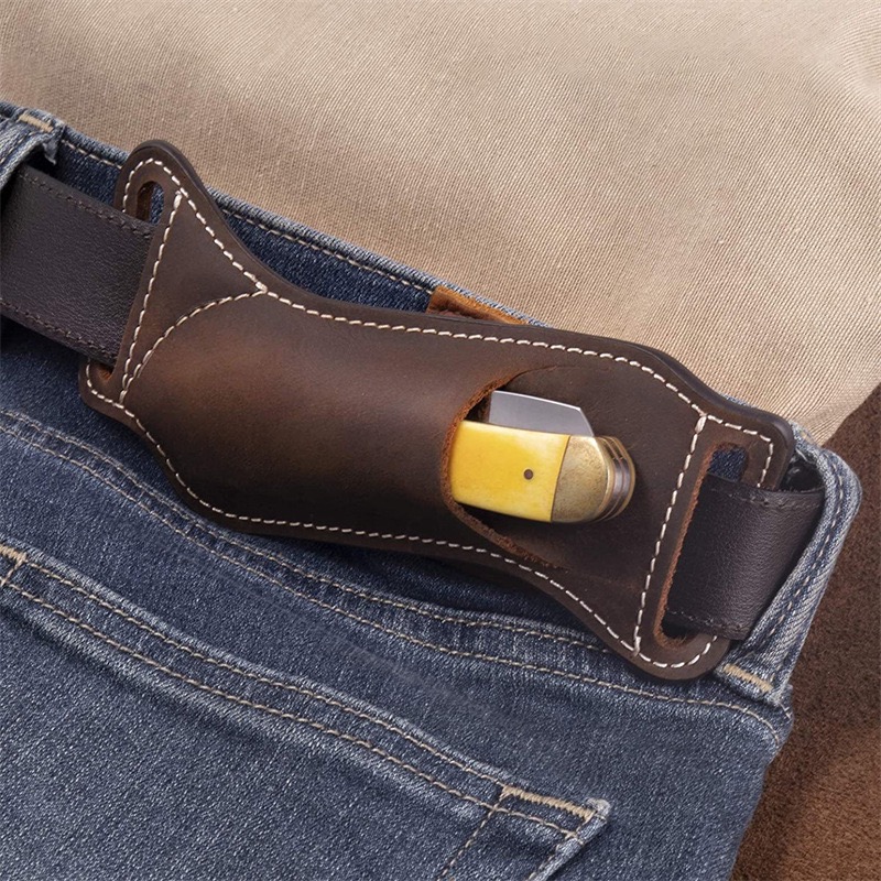 Sarung/Kantong Pisau EDC Kulit - Edc Carry Knife ulasan dan harga